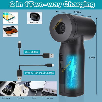 Portable  Air Blower & Vacuum Cleaner 2 in 1 Compressed Air Duster 7500mAh Cordless Duster Blower for Keyboard Computer Cleaning