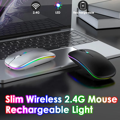 Wireless Mouse For Laptop PC 2.4GHz RGB Rechargeable Mouses Wireless Computer Silent Mice LED Backlit Ergonomic Gaming Mouse