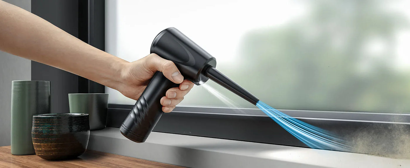 MECO ME CA1 Compressed Air Duster for Computers Protable Cordless Air Blower Computer Cleaning with LED Light for PC Keyboard