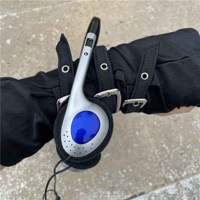 Headphones Y2k Personality Retro Headset Black Fashion Style Headset Over Ear