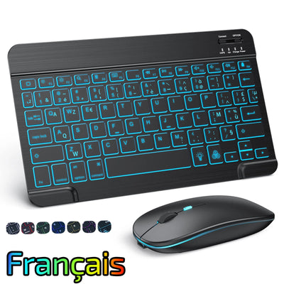 10 inch Backlit For iPad Keyboard and Mouse Backlight Bluetooth Keyboard For IOS Android Windows Wireless Keyboard and Mouse