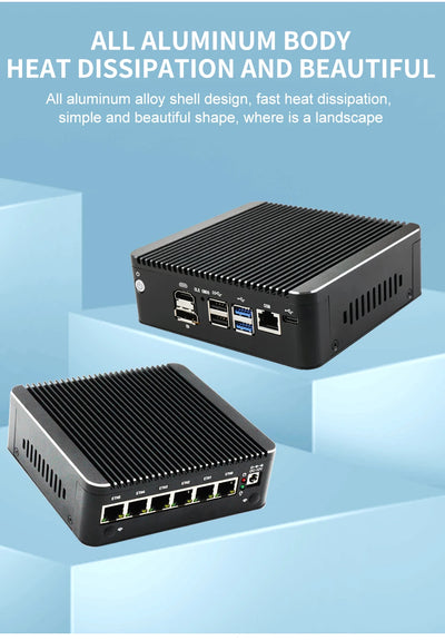Intel N100 Soft Router 6 Lans i226-V 2.5G Fanless Mini PC