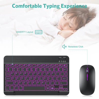 10 inch Backlit For iPad Keyboard and Mouse Backlight Bluetooth Keyboard For IOS Android Windows Wireless Keyboard and Mouse