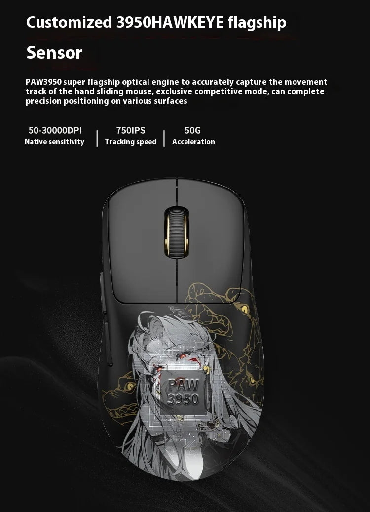 Waizowl Ogm Pro V2 Mouse Three-Mode Wireless Paw3950 30000dpi Gaming Mouse Lightweight Customize Mouse For Desktop Computer Gift