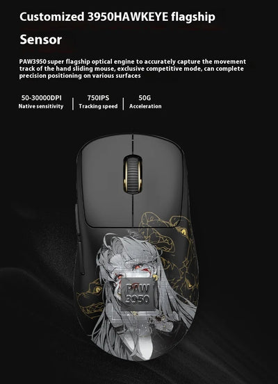 Waizowl Ogm Pro V2 Mouse Three-Mode Wireless Paw3950 30000dpi Gaming Mouse Lightweight Customize Mouse For Desktop Computer Gift