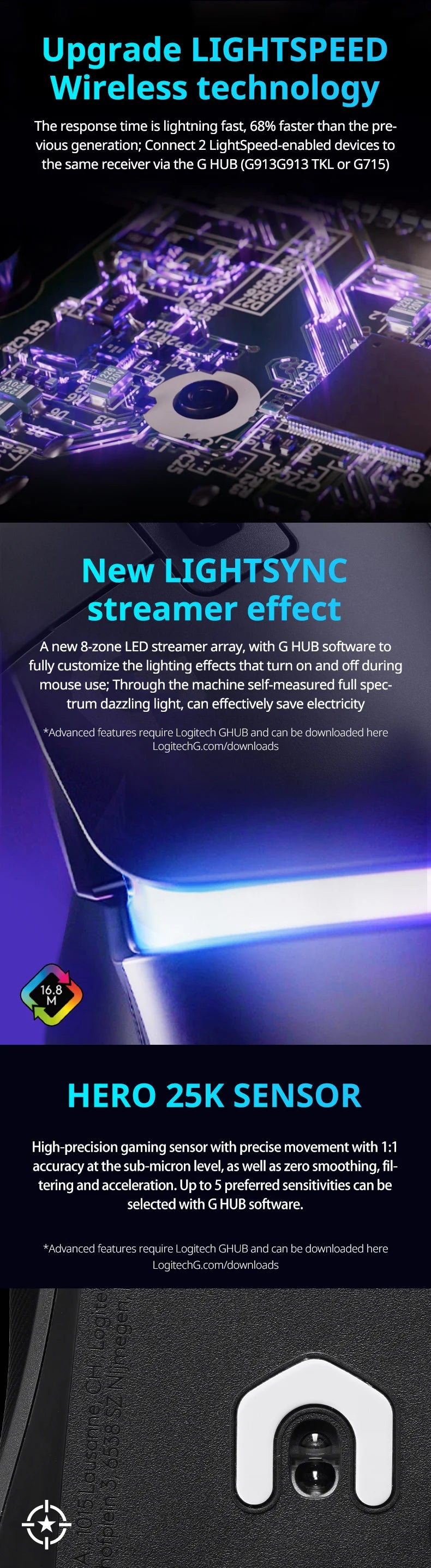 Logitech G502X PLUS Lightspeed Wireless Mouse High Performance Brand New Gaming Mouse RGB Adjustable DPI Computer Gaming Mouse