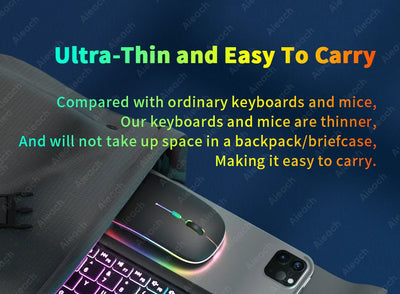Rechargeable Backlit Tablet Android Keyboard,Wireless Bluetooth Keyboard with Touchpad for Xiaomi Pad 5 6 Pro iPad 9th 10th Gen