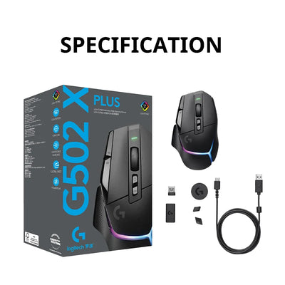 Logitech G502X PLUS Lightspeed Wireless Mouse High Performance Brand New Gaming Mouse RGB Adjustable DPI Computer Gaming Mouse
