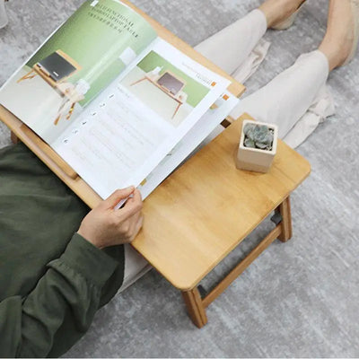 Bamboo Desk With Cooling Fan Adjustable Angles Bed Laptop Table With Cooling Fan Laptop Bed Desk Foldable Tray Drawer For Home