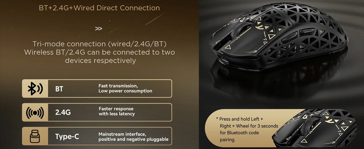 ATTACK SHARK R5Ultra 8K Carbon Fiber Wireless Gaming Mouse with 42000 DPI -PAW3950 MAX Sensor -39g Ultra-Lightweight for Win/Mac