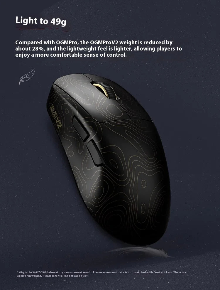 Waizowl Ogm Pro V2 Mouse Three Mode Wireless Paw3950 30000dpi Lightweight Customized Gaming Mouse For Desktop Computer Mice Gift