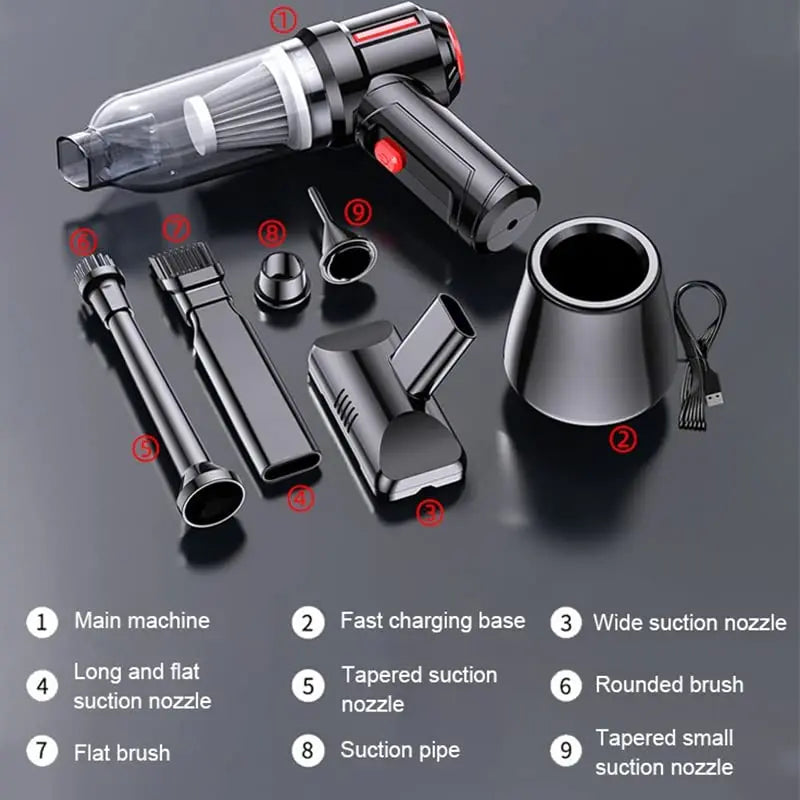 Vacuum Cleaner & Air Blower 2in1 Cordless Mini Air Duster Electric Cleaner Tool for Computer Keyboard PC Piano Pet Laptop