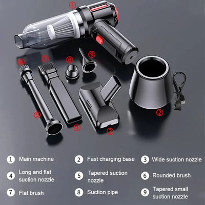 Vacuum Cleaner & Air Blower 2in1 Cordless Mini Air Duster Electric Cleaner Tool for Computer Keyboard PC Piano Pet Laptop