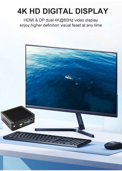 Intel N100 Soft Router 6 Lans i226-V 2.5G Fanless Mini PC