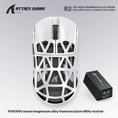 ATTACK SHARK  R2 Magnesium Alloy Wireless Mouse PAW3950 Lightweight Gaming Esports Bluetooth Three-Mode 8k Gaming Office Mouse