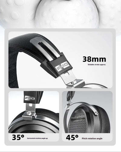 Fiio FT1 Pro Black And Blue Headphones Open Flat Diaphragm Wired Earphones 3.5mm/4.4mm Interchangeable HIFI Custom Headsets