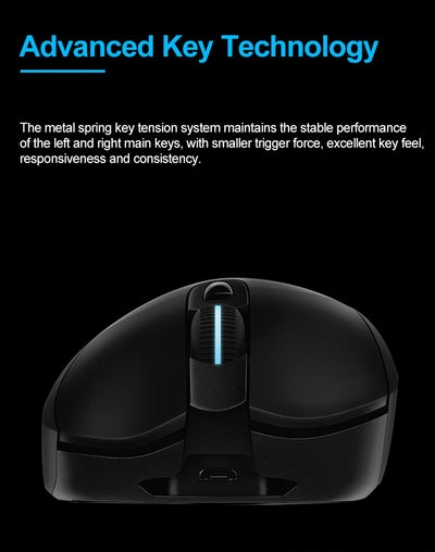 Logitech G703 LIGHTSPEED HERO Sensor E-sports Gaming Mouse 25600DPI Rechargeable Ergonomic 2.4G Wireless Mice RGB Backlight 1ms