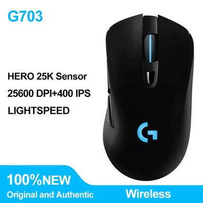 Logitech G703 LIGHTSPEED HERO Sensor E-sports Gaming Mouse 25600DPI Rechargeable Ergonomic 2.4G Wireless Mice RGB Backlight 1ms