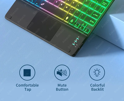 Rechargeable Backlit Tablet Android Keyboard,Wireless Bluetooth Keyboard with Touchpad for Xiaomi Pad 5 6 Pro iPad 9th 10th Gen