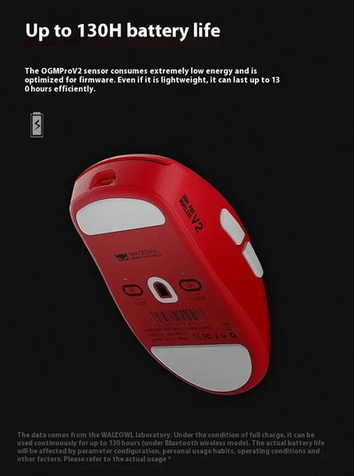 Waizowl OGM Pro V2 Gaming Mouse Customize Wireless Three-Mode Paw3950 30000dpi Lightweight Gaming Mouse E-sports Ergonomic
