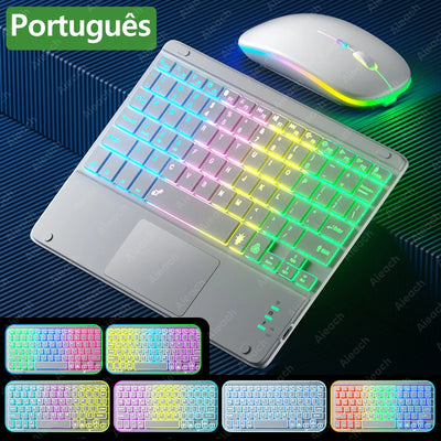 Rechargeable Backlit Tablet Android Keyboard,Wireless Bluetooth Keyboard with Touchpad for Xiaomi Pad 5 6 Pro iPad 9th 10th Gen