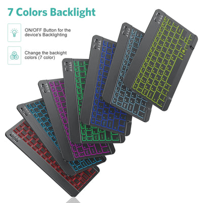 10 inch Backlit For iPad Keyboard and Mouse Backlight Bluetooth Keyboard For IOS Android Windows Wireless Keyboard and Mouse