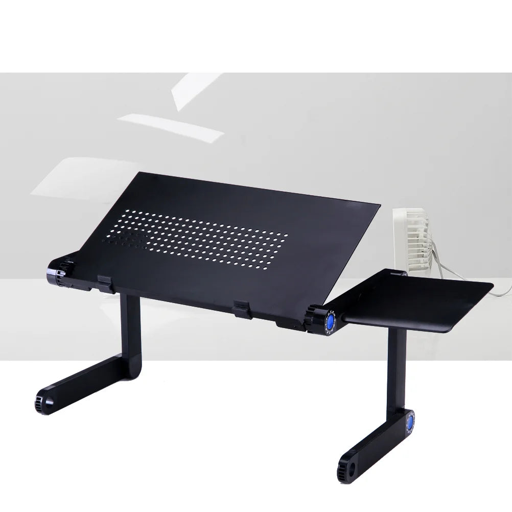 Office Desk Folding Table for Laptop Notebook Aluminum Alloy 4900X4800X2600CM Portable Black Standing