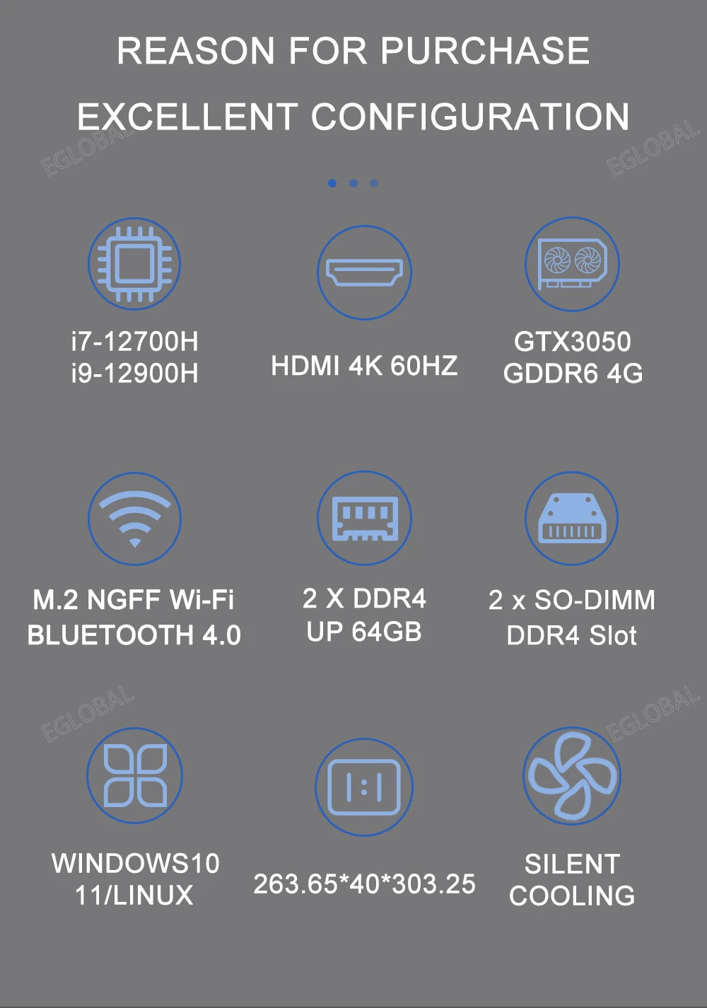 Mini PC Gamer Intel i7 13700H i9 12900H RTX 4060 3050 8G 2xPCIe Windows 11
