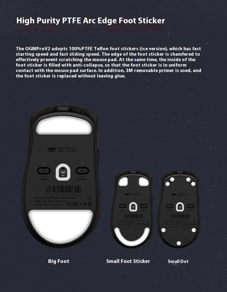 Waizowl Ogm Pro V2 Mouse Three Mode Wireless Paw3950 30000dpi Lightweight Customized Gaming Mouse For Desktop Computer Mice Gift