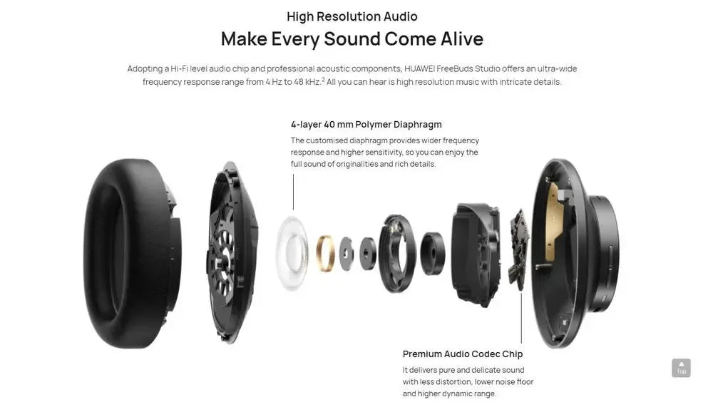 Huawei Freebuds Studio Bluetooth 5.2 Headphone ANC 6 Mic Noise Cancelling Earphone AAC HiFi Audiophile Stereo Wireless Headset