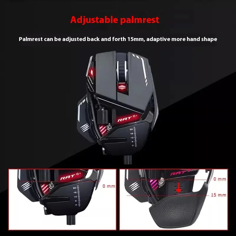 Madcatz Rat8+ Mouseesports Gaming Rat Pro X3 Wired Mechanical Mouse 11 Keys Programming Button Mice Pmw3389 Comfortable Custom