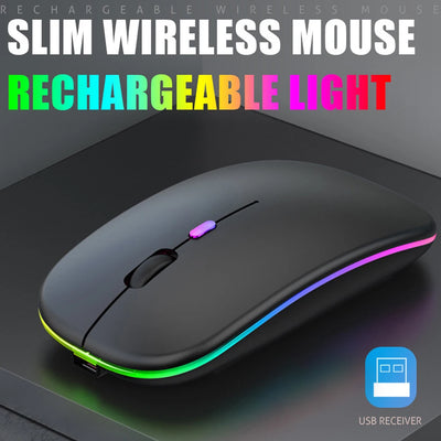 Wireless Mouse For Laptop PC 2.4GHz RGB Rechargeable Mouses Wireless Computer Silent Mice LED Backlit Ergonomic Gaming Mouse