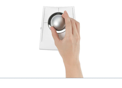 Kensington Wireless/Wired Mouse Trackball SlimBlade Pro White Ergonomic Design for Both Hand for CAD K72084