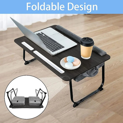 Adjustable Lap Desk Laptop Bed Tray with Cushion Portable Foldable Computer Table Ergonomic Mouse Pad 17 Inch Laptops