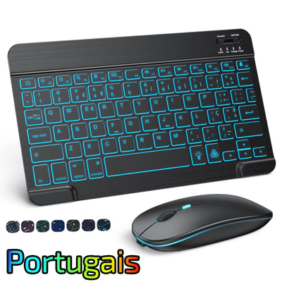 10 inch Backlit For iPad Keyboard and Mouse Backlight Bluetooth Keyboard For IOS Android Windows Wireless Keyboard and Mouse