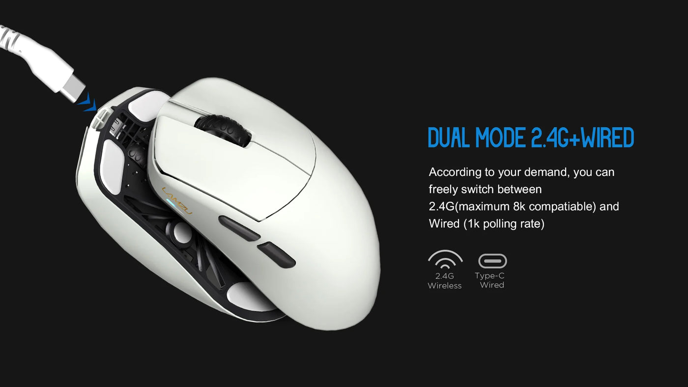 LAMZU MAYA X Gaming Mouse (8K Dongle Included, Web Driver Compatible)