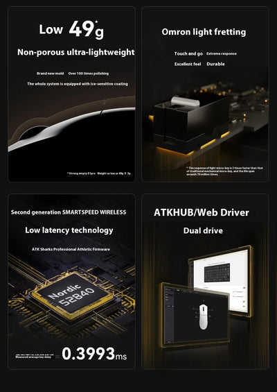 ATK Blazing Sky X1 Pro Max Ultra ULTIMATE Mouse Three Mode Bluetooth Wireless Mouse Paw3950 8K Lightweight FPS E-sports Pc Gamer