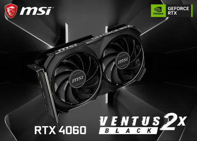 MSI GeForce RTX 4060 VENTUS 2X BLACK 8G OC Gaming Graphics Card 8G GDDR6 128-bit PCI-E 4.0x8 HDMI DP 8Pin Desktop Video Card New