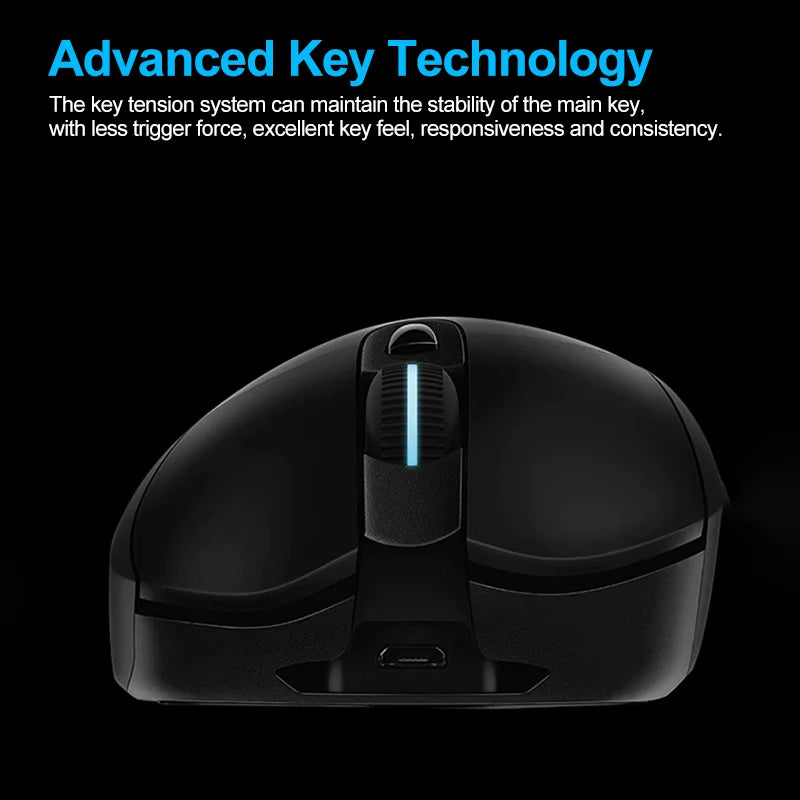 Logitech G703 LIGHTSPEED HERO Sensor E-sports Gaming Mouse 25600DPI Rechargeable Ergonomic 2.4G Wireless Mice RGB Backlight 1ms