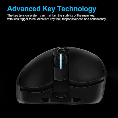 Logitech G703 LIGHTSPEED HERO Sensor E-sports Gaming Mouse 25600DPI Rechargeable Ergonomic 2.4G Wireless Mice RGB Backlight 1ms