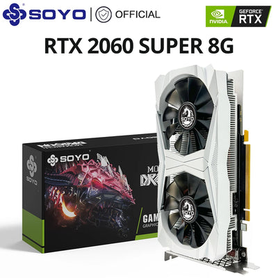SOYO World Premiere Nvidia Geforce RTX 2060 SUPER GDDR6 8G Graphics Card 256Bit White Video Gaming Card Full New GPU RGB Card