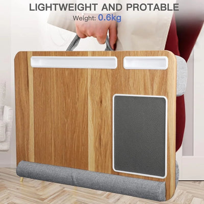 Large Lap Desk Laptop with Built-in Mouse Pad Wrist Support Phone Tablet Holder Home Office Use