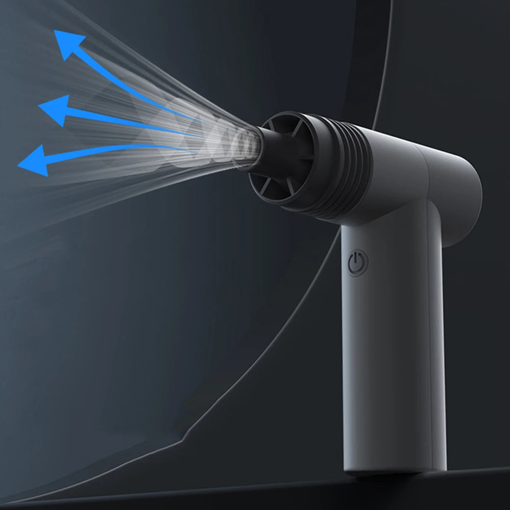 Rechargeable Air Dust Cleaner 22m/s Brushless Motor Mini Turbo Jet Fan 4-Speed Dust Blower Electric Dryer for PC Car Camera Home