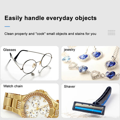 Ultrasonic Cleaning Machine 45000Hz High Frequency Vibration USB Charging Battery 360° For Glasses Watch Ring Portable Cleaner