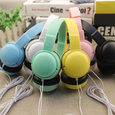 3.5mm Adjustable Headphones Kids Over Ear Stereo Headband Gaming Girl Gift for Mobile Tablet