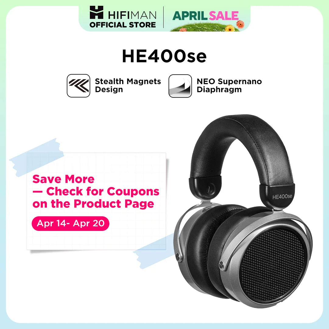 HIFIMAN HE400SE Stealth Magnets Over-Ear Open-Back Full-Size Planar Magnetic Wired Headphones