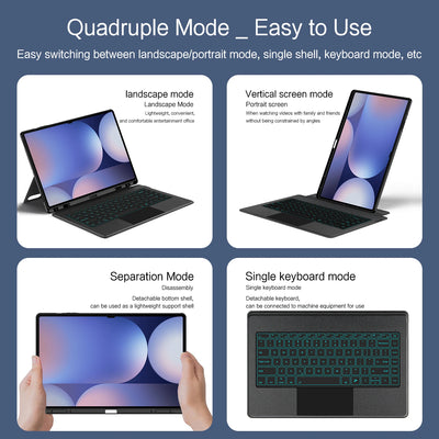HUWEI Magic Keyboard for Samsung Galaxy Tab S10 Ultra 14.6" S9 Ultra Case Portuguese Spanish German Hebrew Korean Keyboard Cover