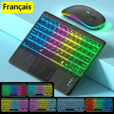 Rechargeable Backlit Tablet Android Keyboard,Wireless Bluetooth Keyboard with Touchpad for Xiaomi Pad 5 6 Pro iPad 9th 10th Gen