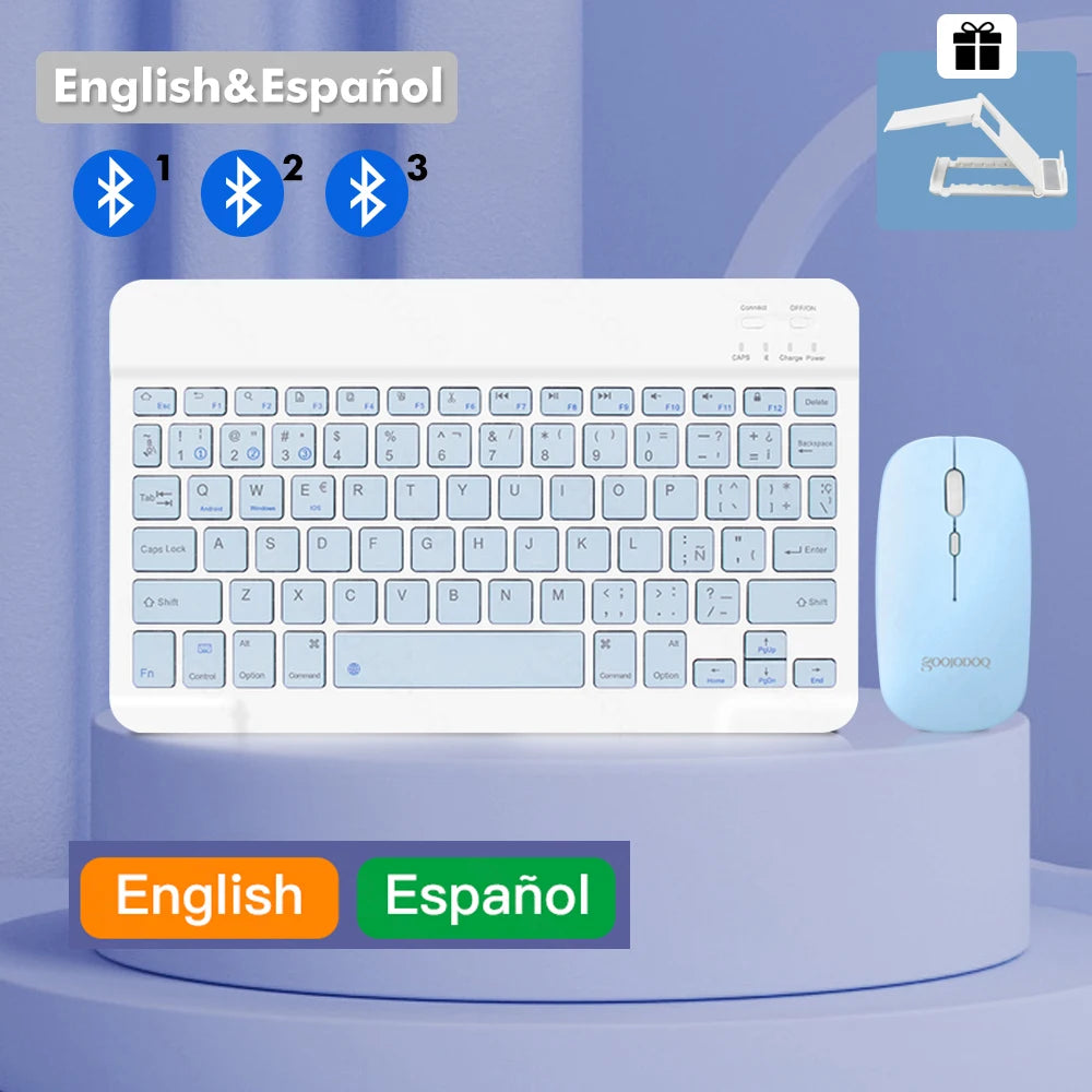 Bluetooth Keyboard Wireless Keyboard and Mouse Teclado for iPad 10th 2022 Xiaomi Samsung Huawei Tablet Android IOS Windows