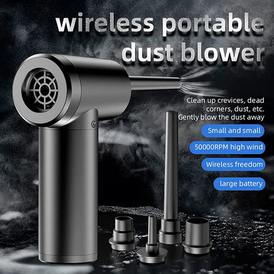 Protable Air Duster for Computer Cleaning 51000RPM Cordless Compressed Air Blower with LED Light for PC computers Keyboard Clean